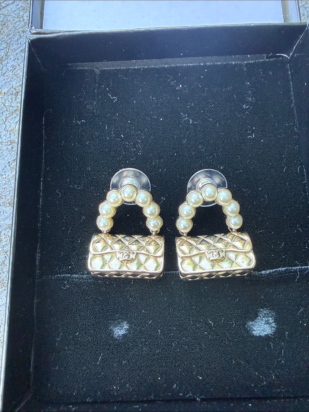 CHANEL Gold Pearl-Handle Bag Charm Earrings - Picture 12 of 12